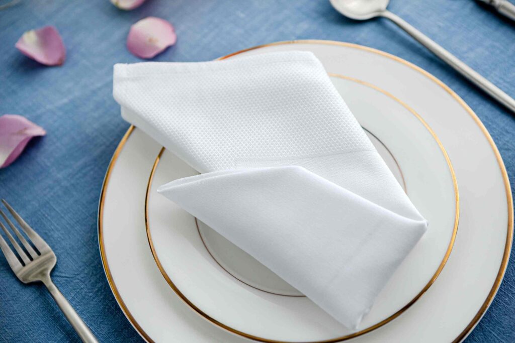 diamond sateen border 50*50cm and 55*55cm napkin luxury table linen 100% high quality cotton
