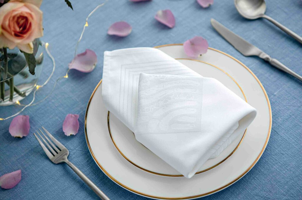 new pattern 100% pure cotton napkins available white jacquard luxury napkins table linen